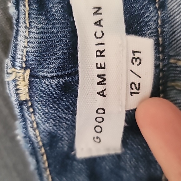 GOOD AMERICAN Good Waist Raw Edge Ankle Skinny Jeans Size 12 - Picture 8 of 10